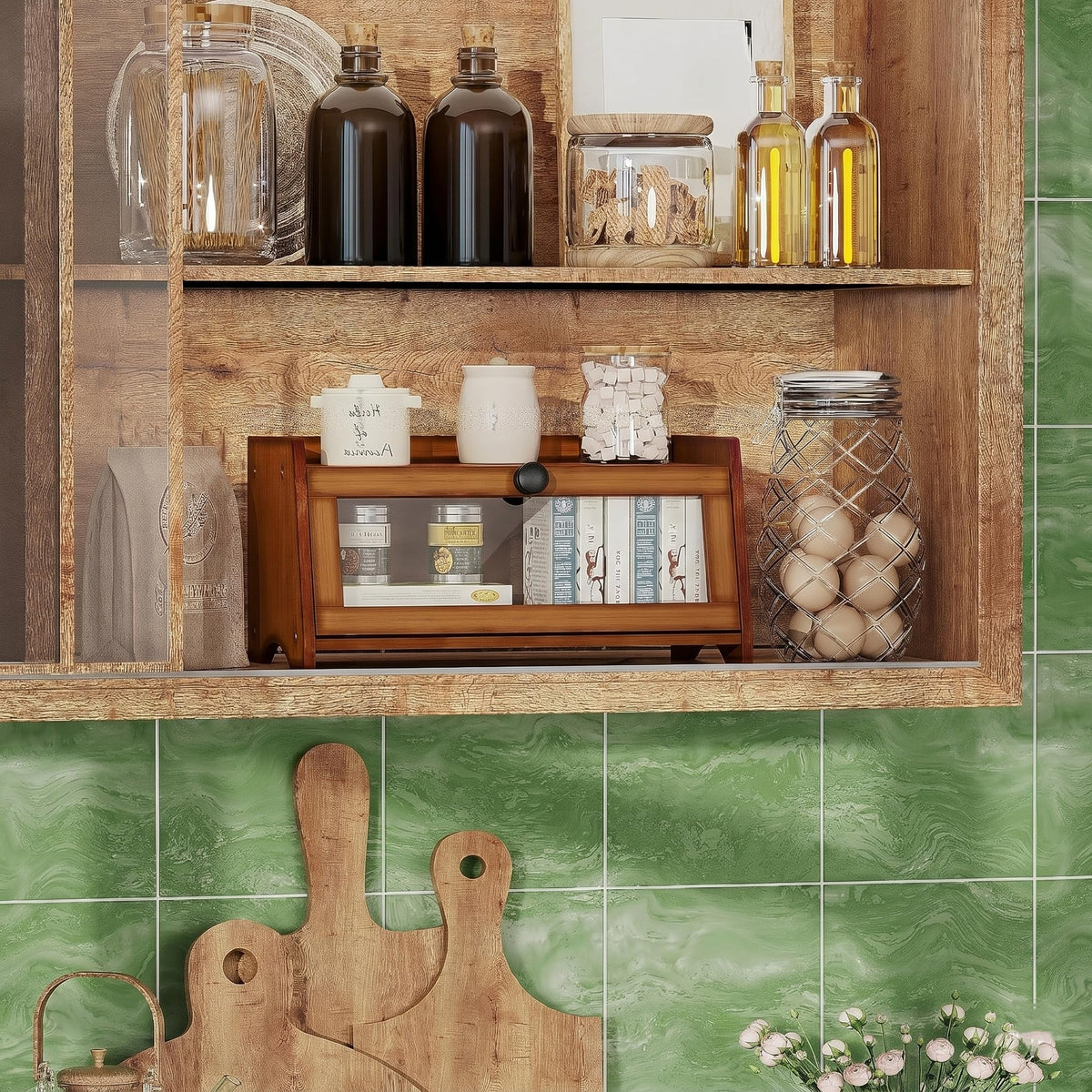 Brown Bamboo Bread Box F408