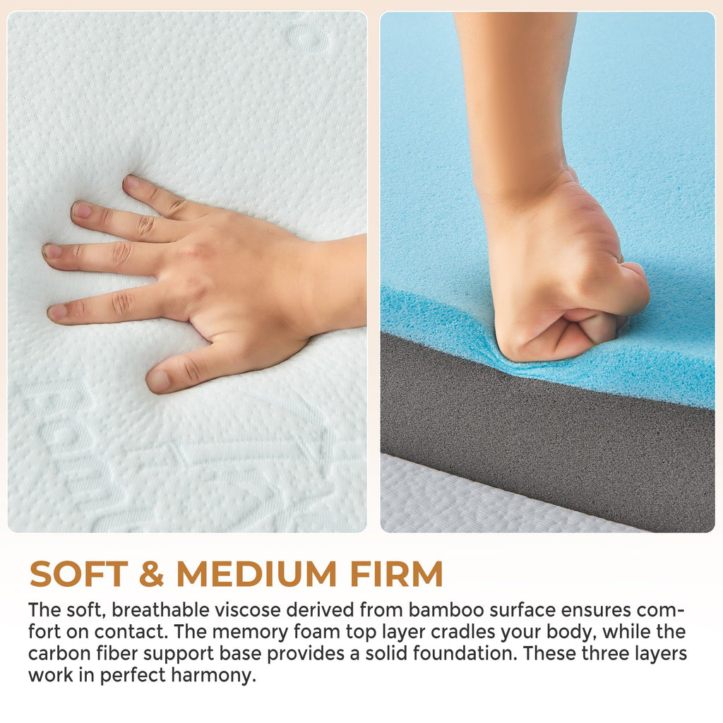 4 Inch Full Size Foldable Memory Foam Trifold Mattress E3142