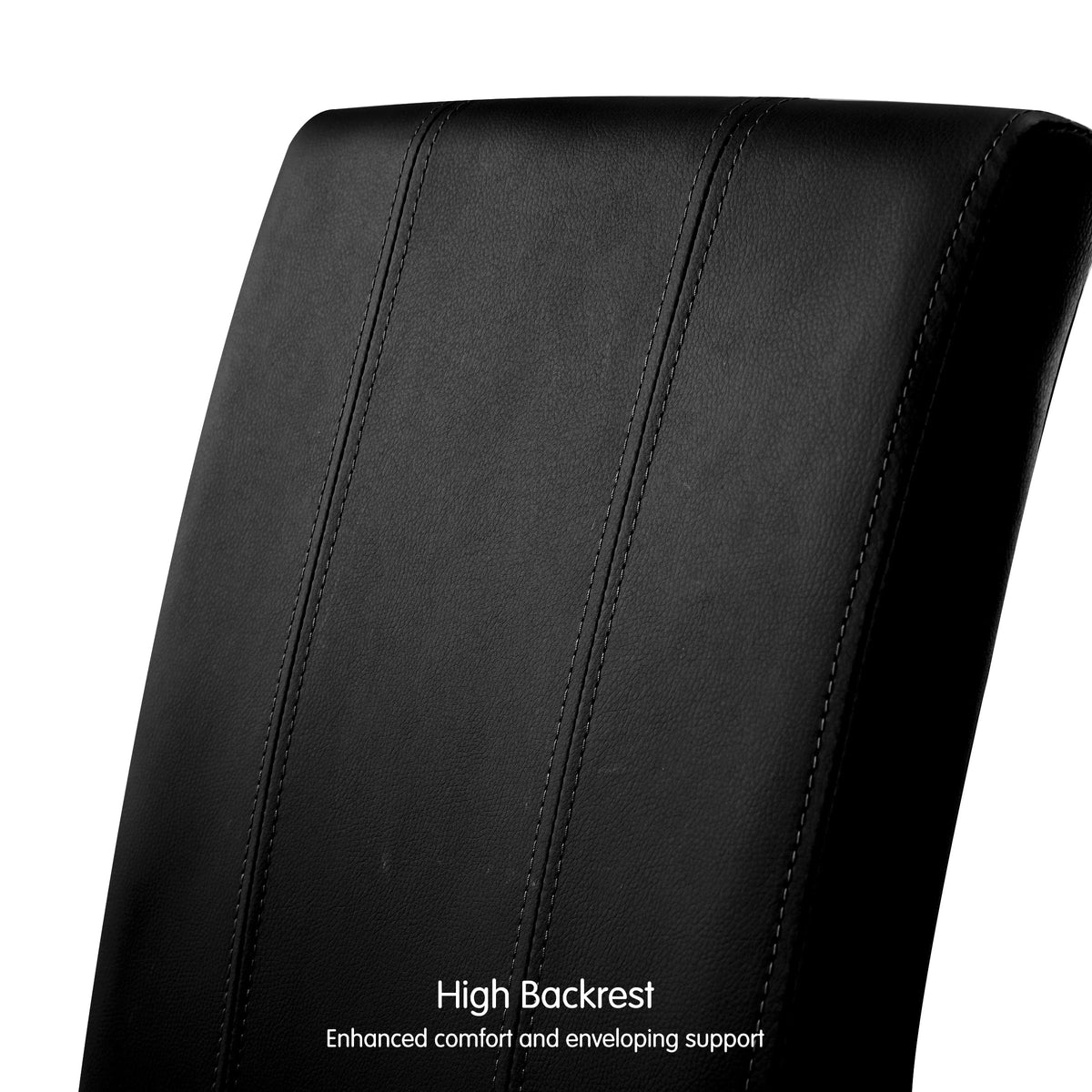 Black Faux Leather Upholstered Dining Chairs Set of 4 with Wood Legs M453737