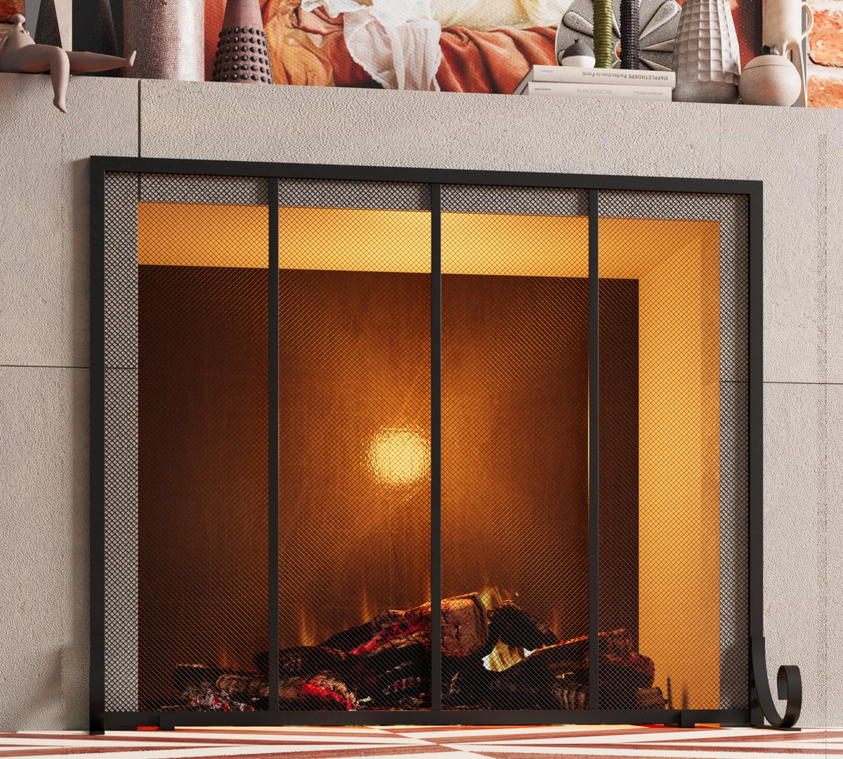 Wrought Iron Fireplace Screen C8860