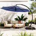 11FT Navy Blue Aluminum Cantilever Patio Umbrella with Base C539